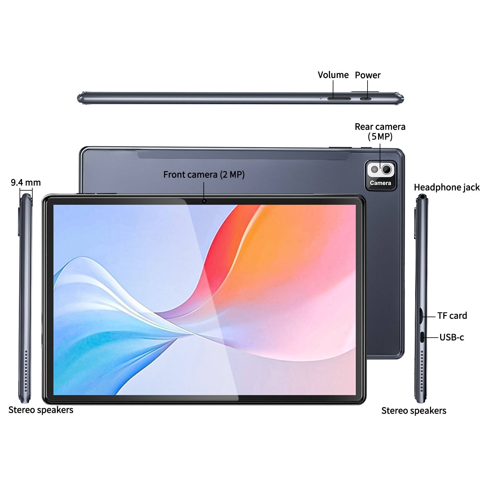 SGIN 10.1 Inch Tablet Android 13 4GB RAM 128GB ROM Octa-Core Google 5G WiFi