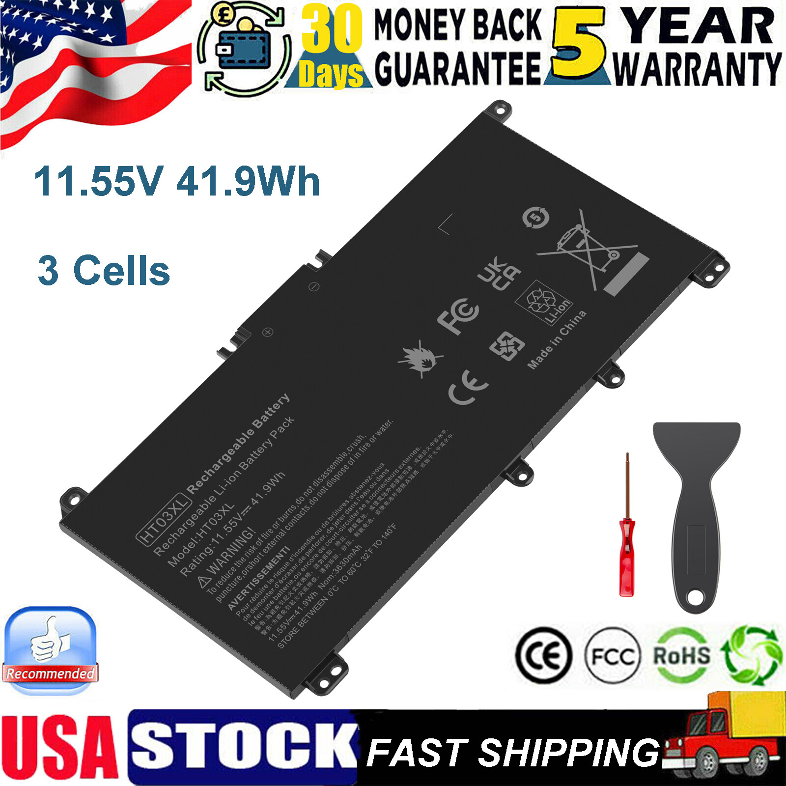 HT03XL Laptop Battery for HP Pavilion 15-DA 14-DF 14CR 15-CW Serie L11119-855