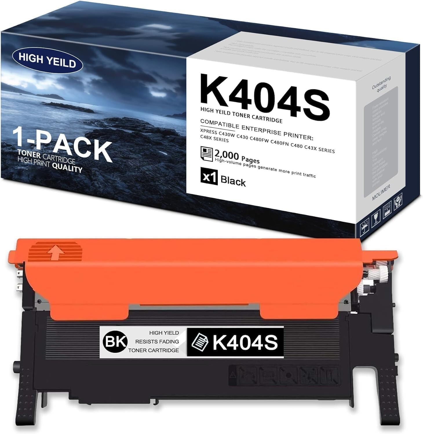 1X 404S CLT-K404S Compatible Toner for Samsung Xpress Printers C480FW C480W