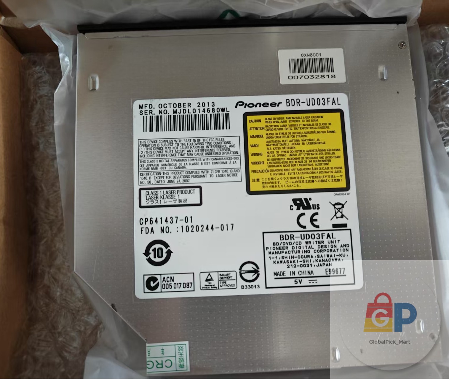 BDR-UD03 Internal Bluray Burner 9.5mm SATA Laptop Drive BDXL 100GB DVD Writer
