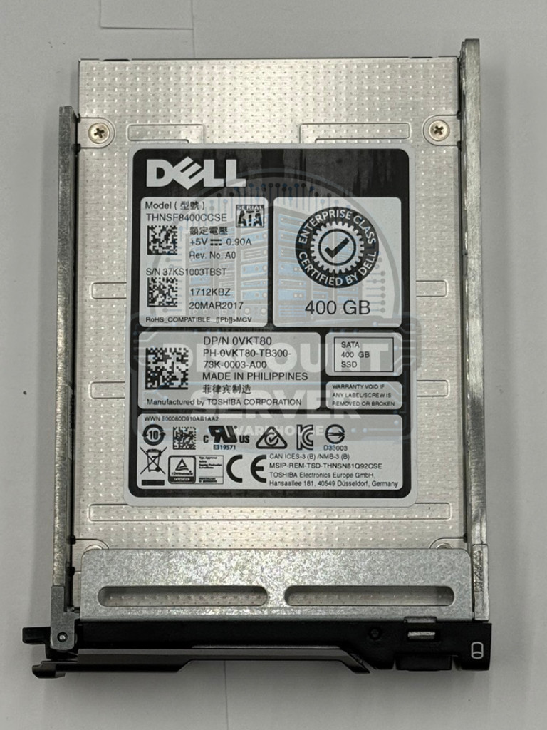 Dell Toshiba 400GB SSD SATA 6G MLC MU 2.5in THNSF8400CCSE VKT80 Grade A 98%-100%