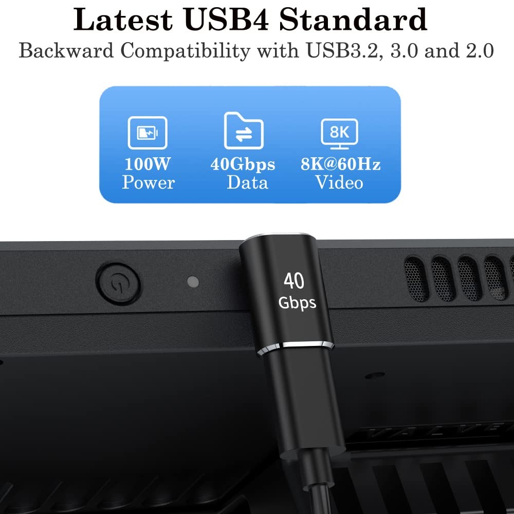 USB C 90 Degree Adapter, Right Angle L Shape USB Type C Male to Female 2 Pack