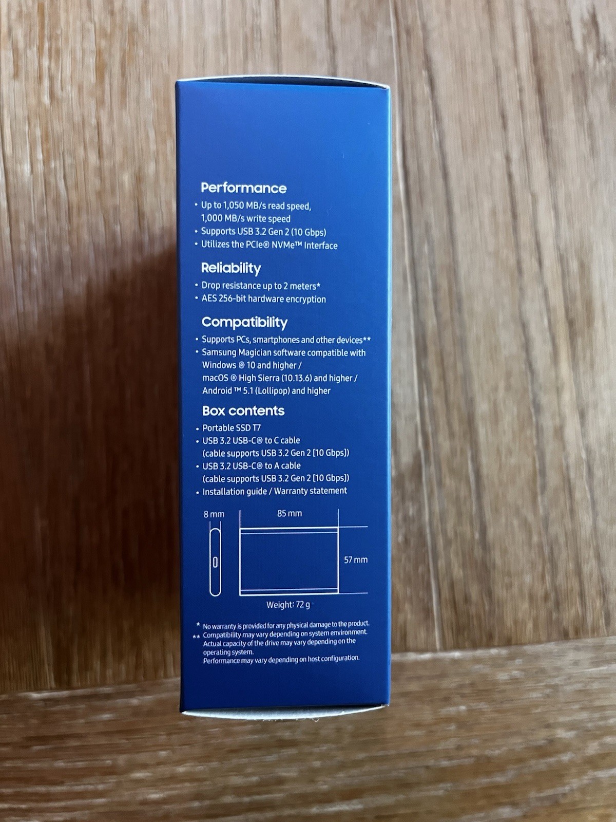 Samsung T7 1TB Portable External SSD USB-C Gray MU-PC1T0TAM New Sealed