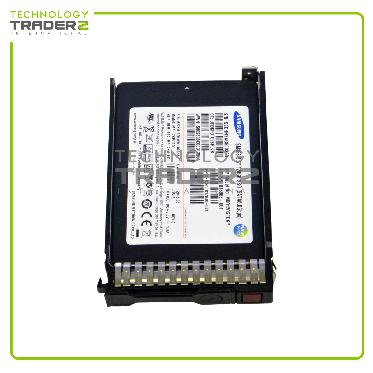 0-Hours 816962-001 HP 120GB SATA 6G 2.5″ SSD 816969-B21 W/ Tray ***New Other***