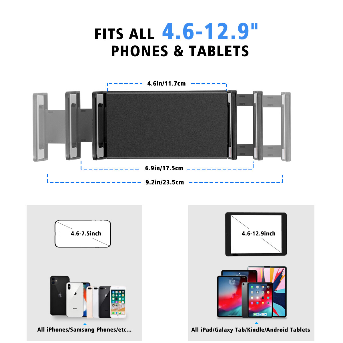 Adjustable Gooseneck Floor Stand iPad iPhone Samsung Tab Aluminum Holder Mount