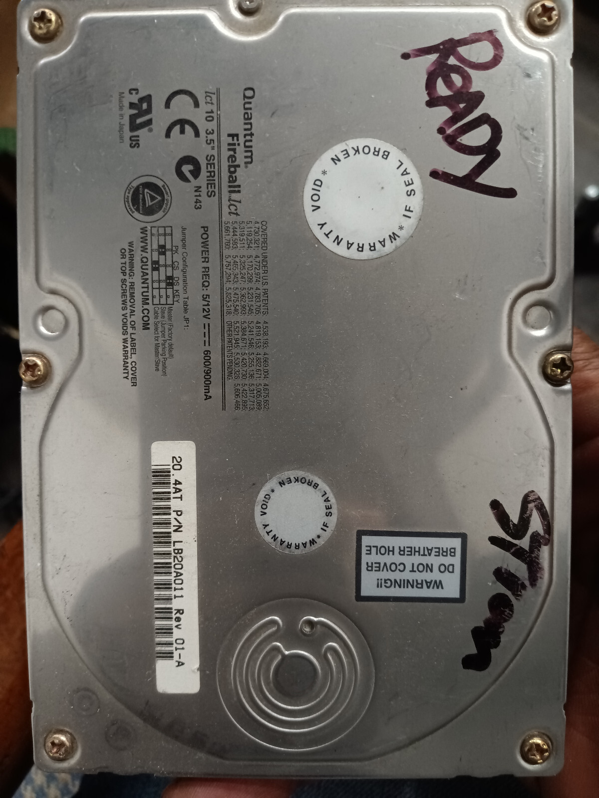 Hard Disk Drive IDE Quantum Fireball lct LB20A011 01-A 20.4AT lct 10 3.5 (20GB)