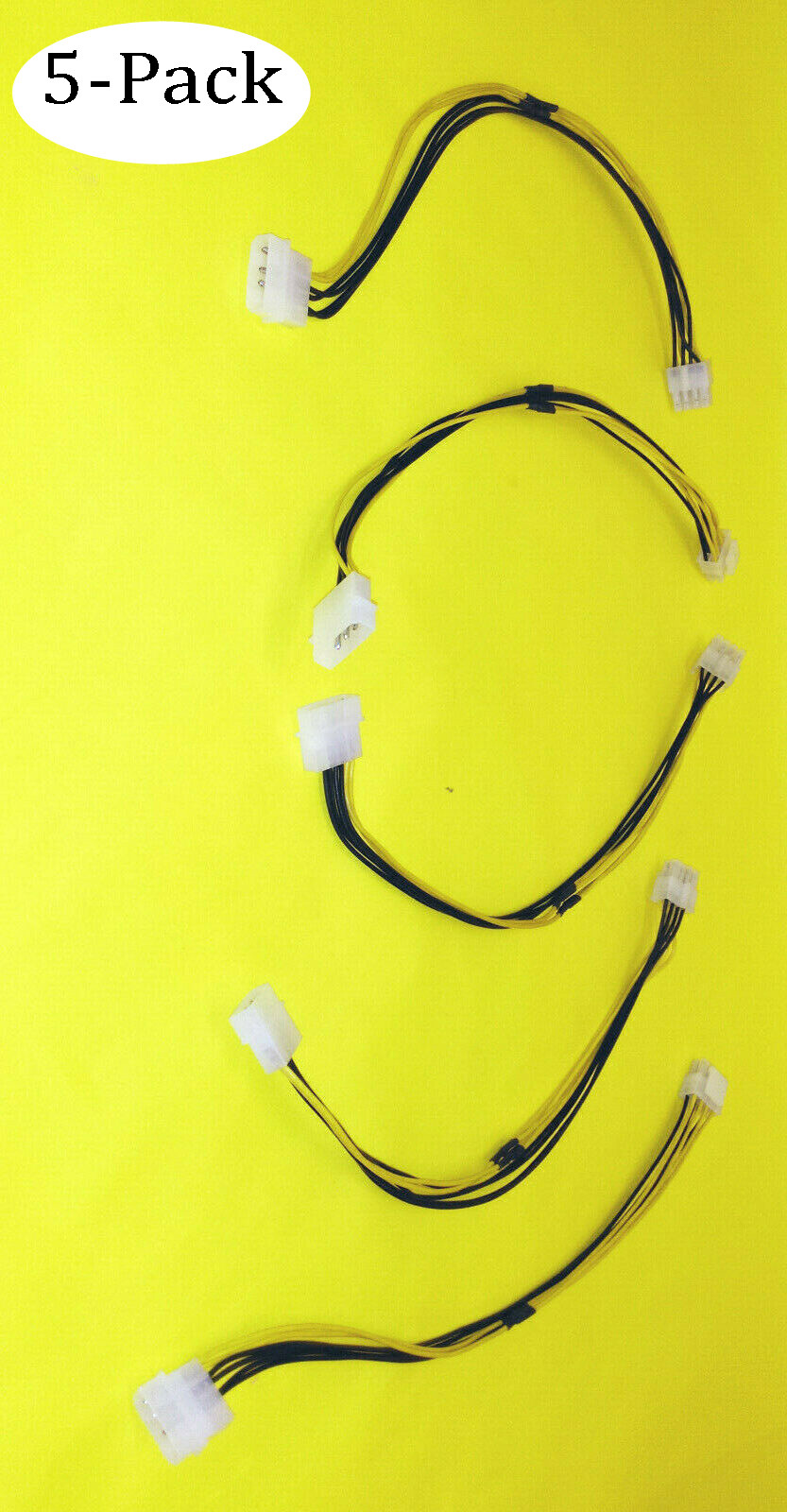 Lot 5: Molex 4pin to 4+4pin 8pin ATX 12V Connector Converter,Power Adapter Cable