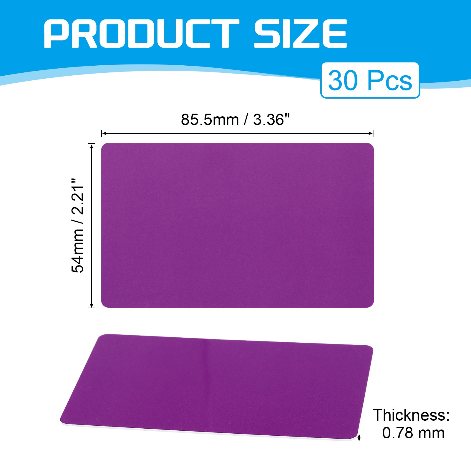 30 Pcs Blank PVC Cards Inkjet Plastic ID Card CR80 30 MIL Frosted Purple