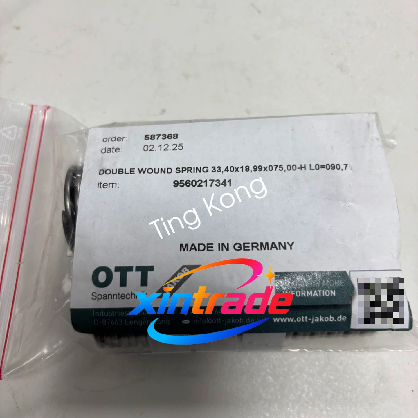 1PC Brand New OTT 9560217341 Pull-rod Spring via FedEx or DHL