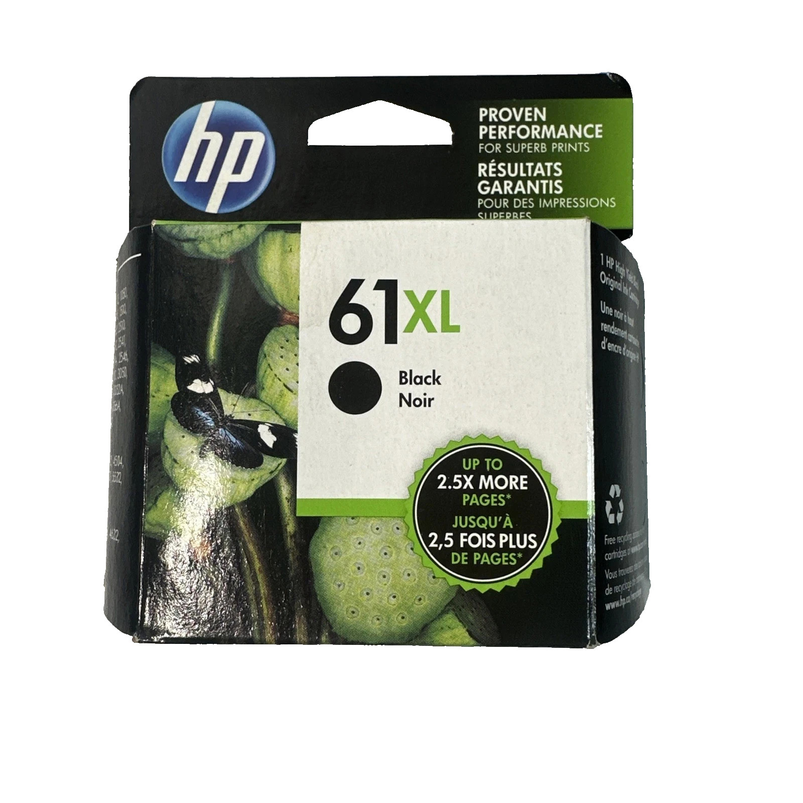 Brand New HP 61XL High Yield Black Ink Cartridge CH5643WN Exp Date: May 2027