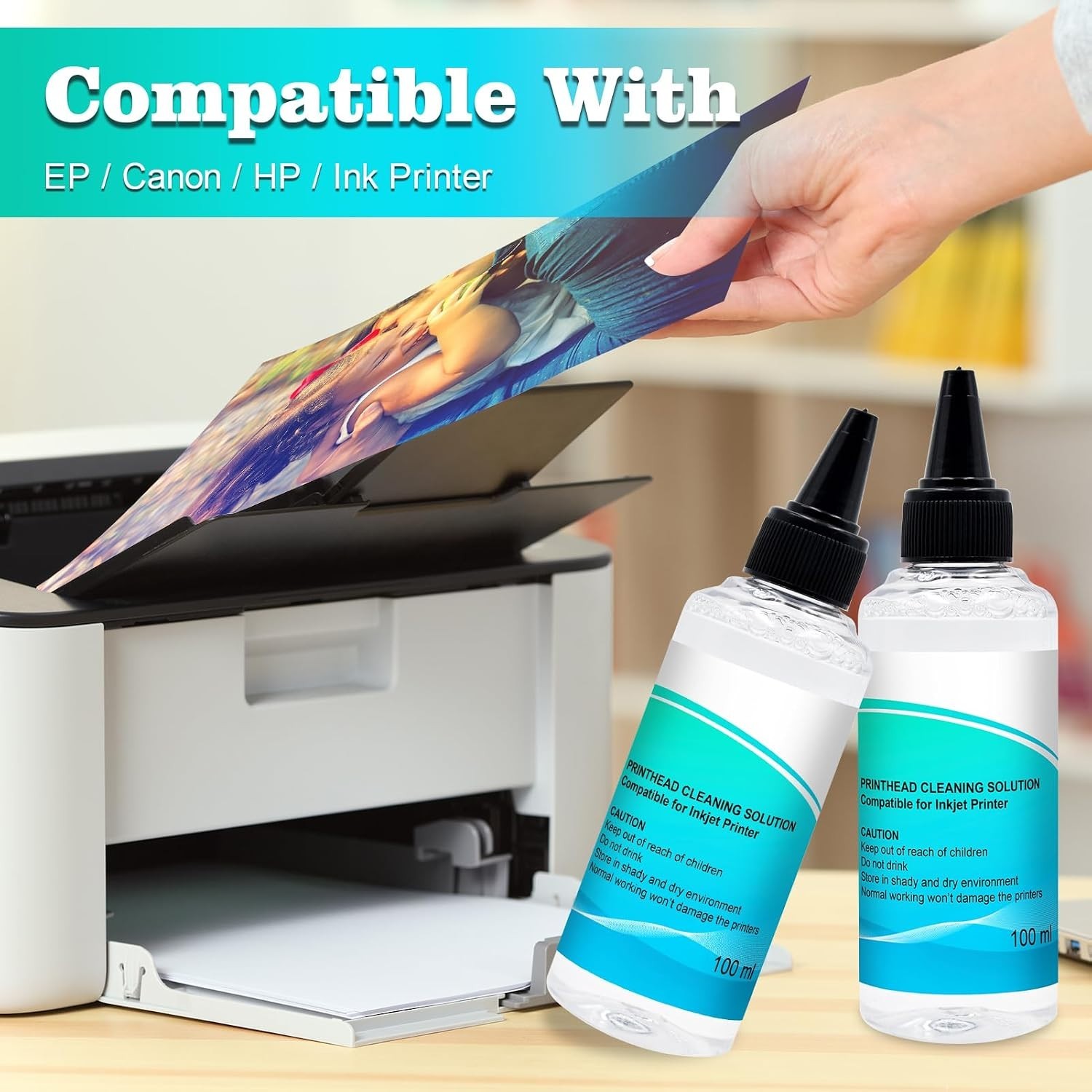 2 x 100ML Printhead Cleaning Kit for All Inkjet Printers – Efficient Maintenance