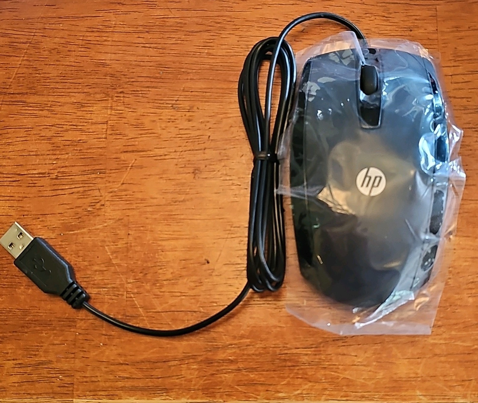 HP J9D09 Wired USB Optical Mouse, Black, 3-Button Scroll Wheel 1000 DPI