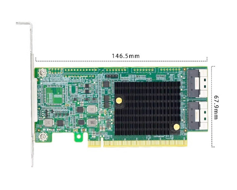 PCI Express 4.0 x16 to Two SlimSAS SFF-8654 8i Retimer Adapter-LRNV9F24