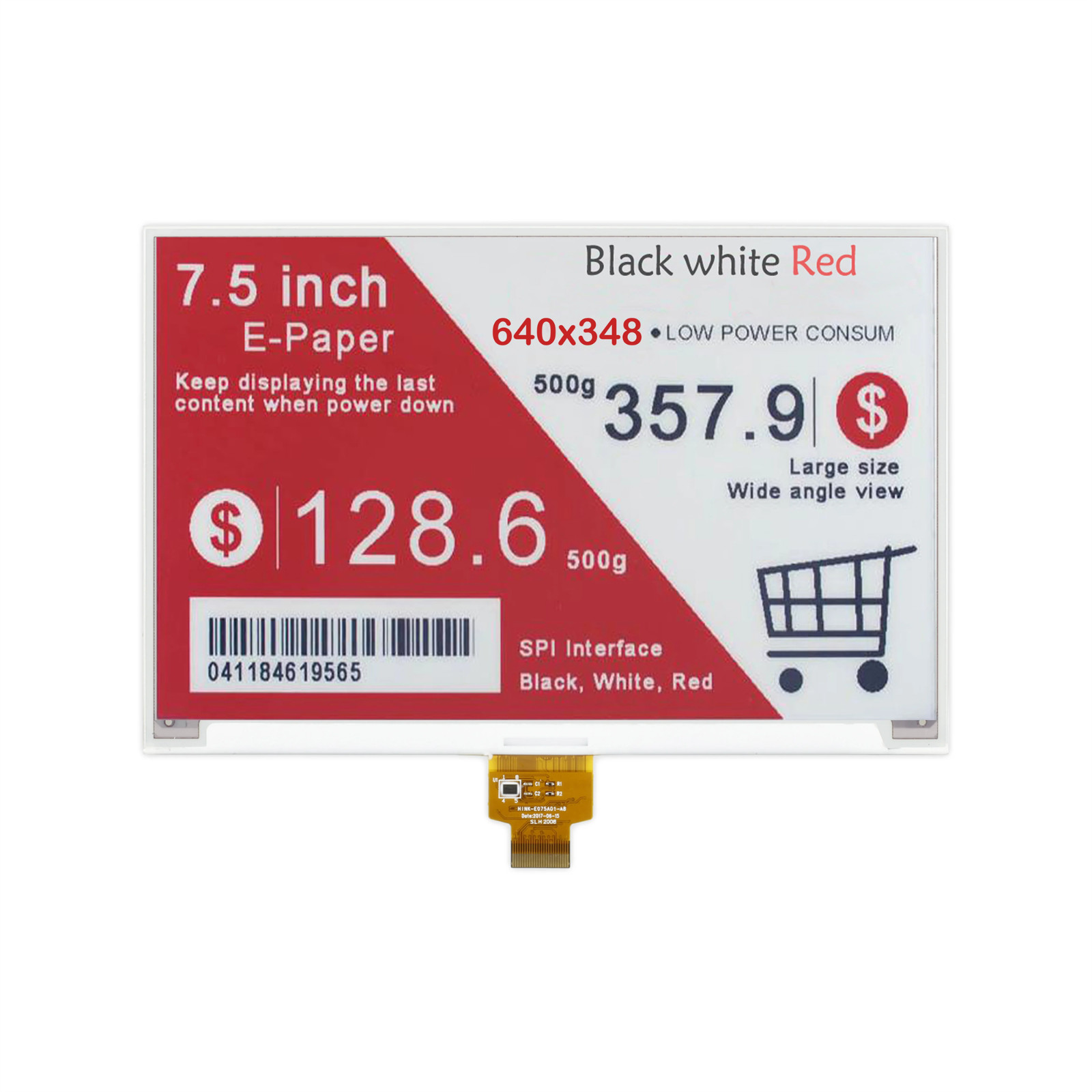 Brand new 7.5-inch HINK-E075A01 electronic paper ink screen display LCD screen