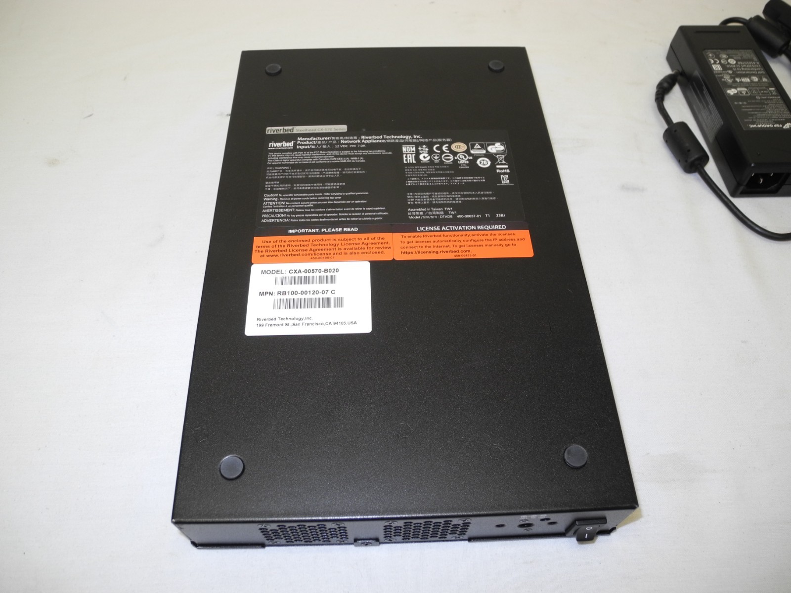 RIVERBED STEELHEAD CX570 NETWORK APPLIANCE CXA-00570-B020 320GB 80GB SSD