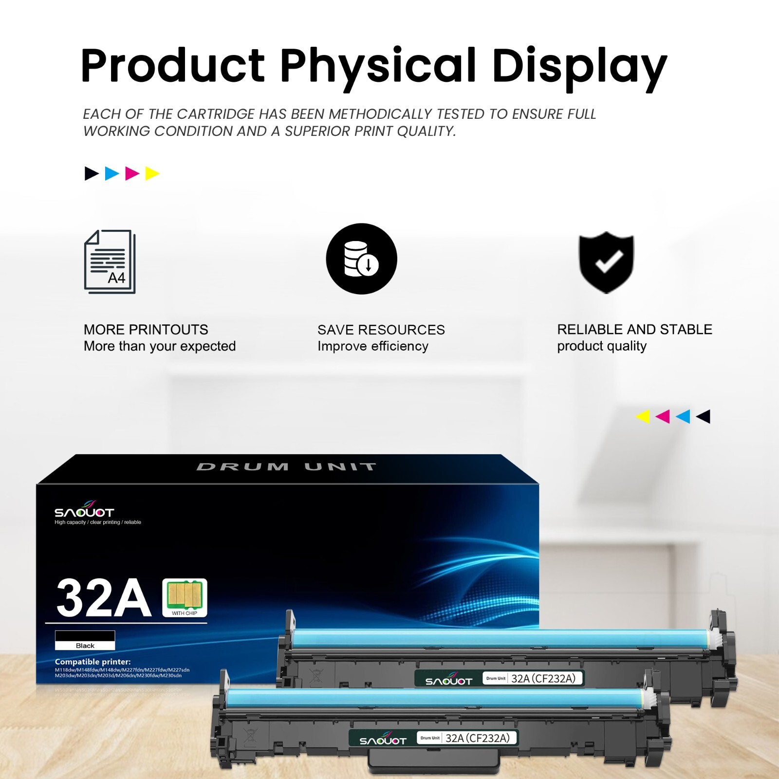 CF232A 32A Drum Unit Compatible for HP LaserjetPro M203dw M227fdw M227fdn(2Pack)