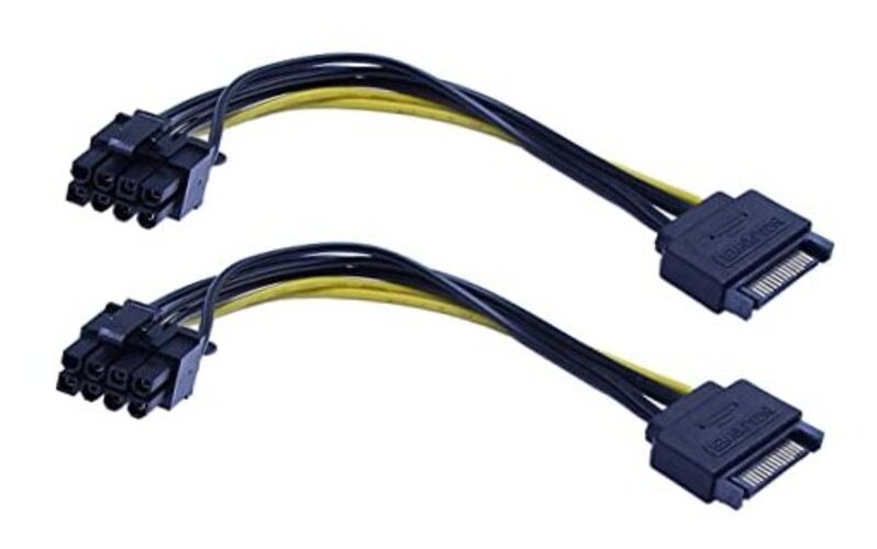 zdyCGTime 2 Pack 15-Pin SATA Male to 8 Pin (6+2 Pin) PCI-Express Female Video
