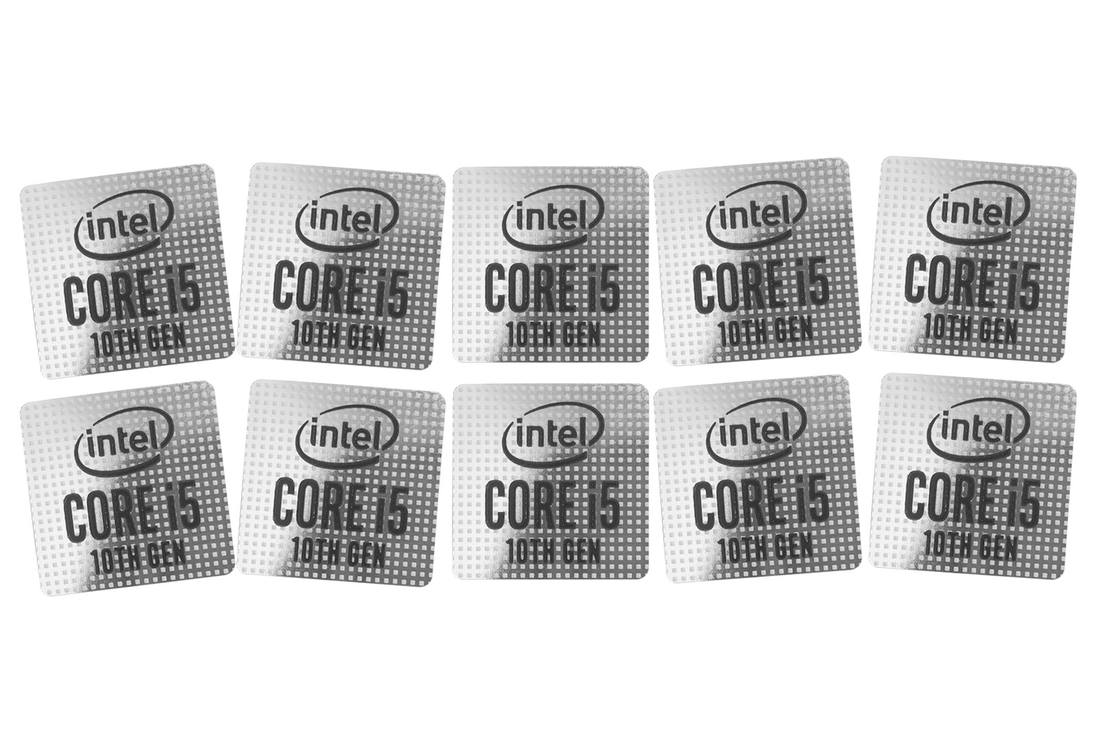 10 pcs CORE i5 10th GEN Silver Skylake Sticker Logo Decal 18mm x 18mm