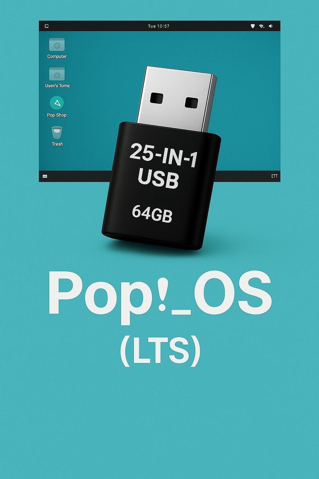 25-in-1 OS USB 128GB Bootable Linux Pack, Arch, AntiX, Fedora, Mint, Zorin, Kali