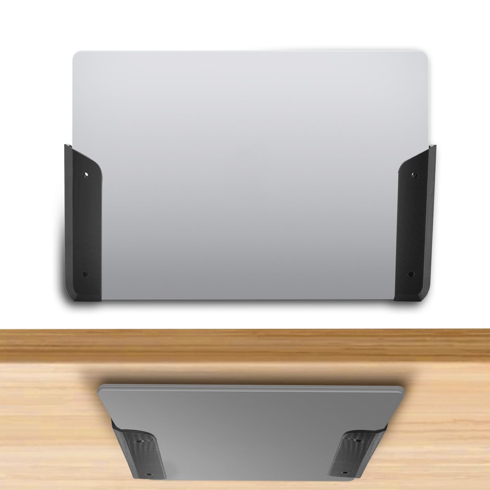 Under Desk Laptop Mount, Wall & Under Desk Laptop Holder with Adhesive & Scre…
