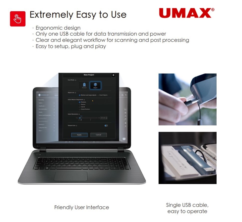 Einstar 3D Color Handheld Scanner 0.1mm Resolution with MAC OS Edition Software