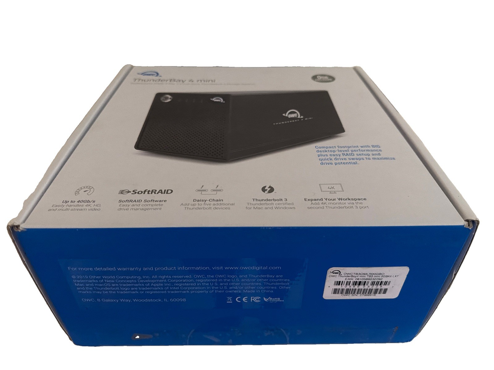OWC ThunderBay 4 mini Professional Grade 4-Bay 2.5” Drive Thunderbolt 3 0GB NIB