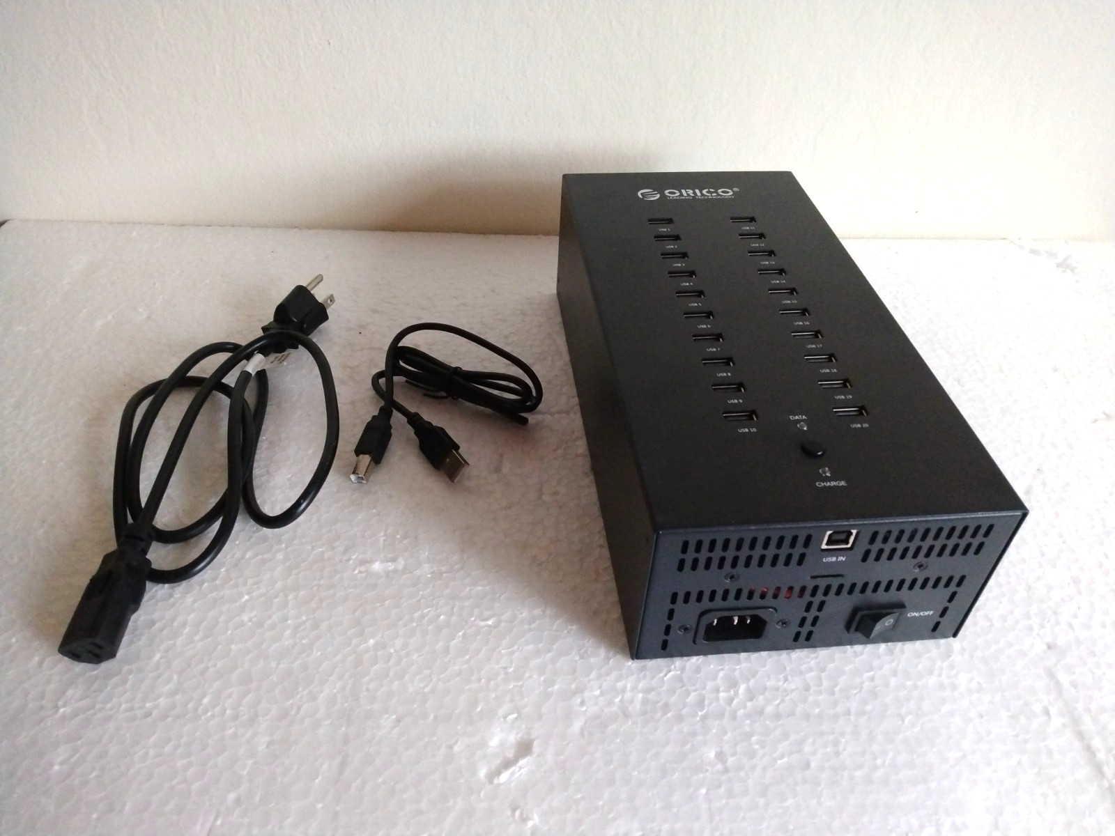 ORICO 20 Ports Industrial 300W Powered Data Hub USB 2.0 Splitter Full Metal