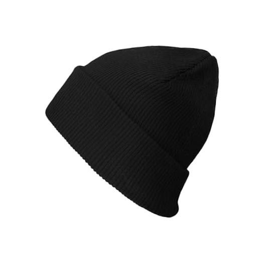 Kids 100% Washed Cotton Soft and Light Cuffed Skull Plain Daily One Size Black