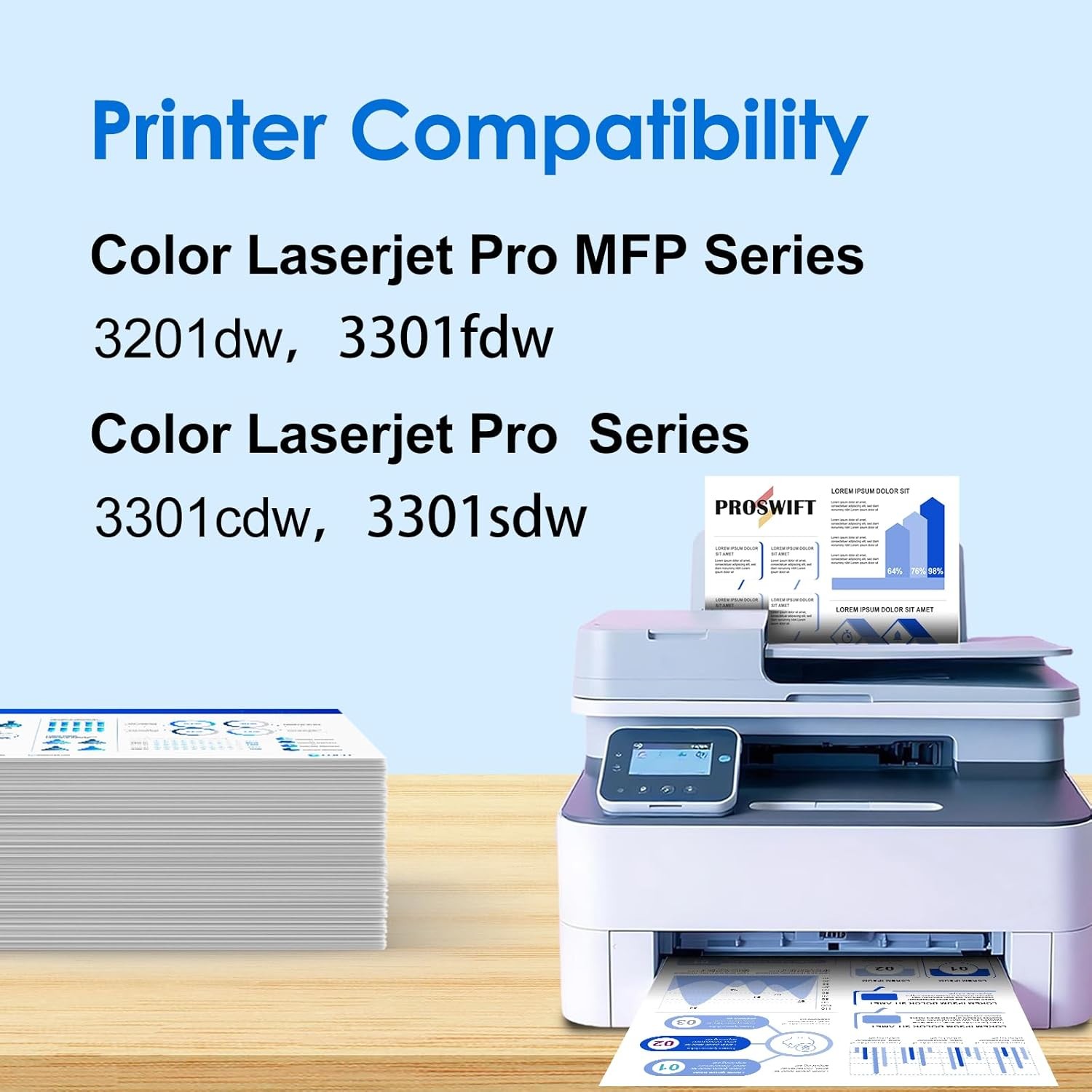 218X Toner Cartridge for HP Color LaserJet Pro 3201dw MFP 3301 Series Printers