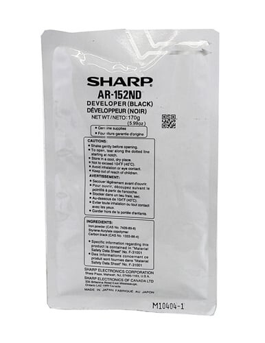 OEM SHARP AR-152ND BLACK DEVELOPER BRAND NEW