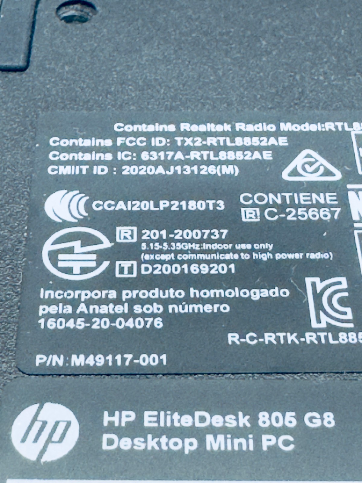 HP EliteDesk 805 G8 Mini AMD R5 Pro 5650GE 3.4GHz Radeon 16GB 256GB SSD WiFi 65W