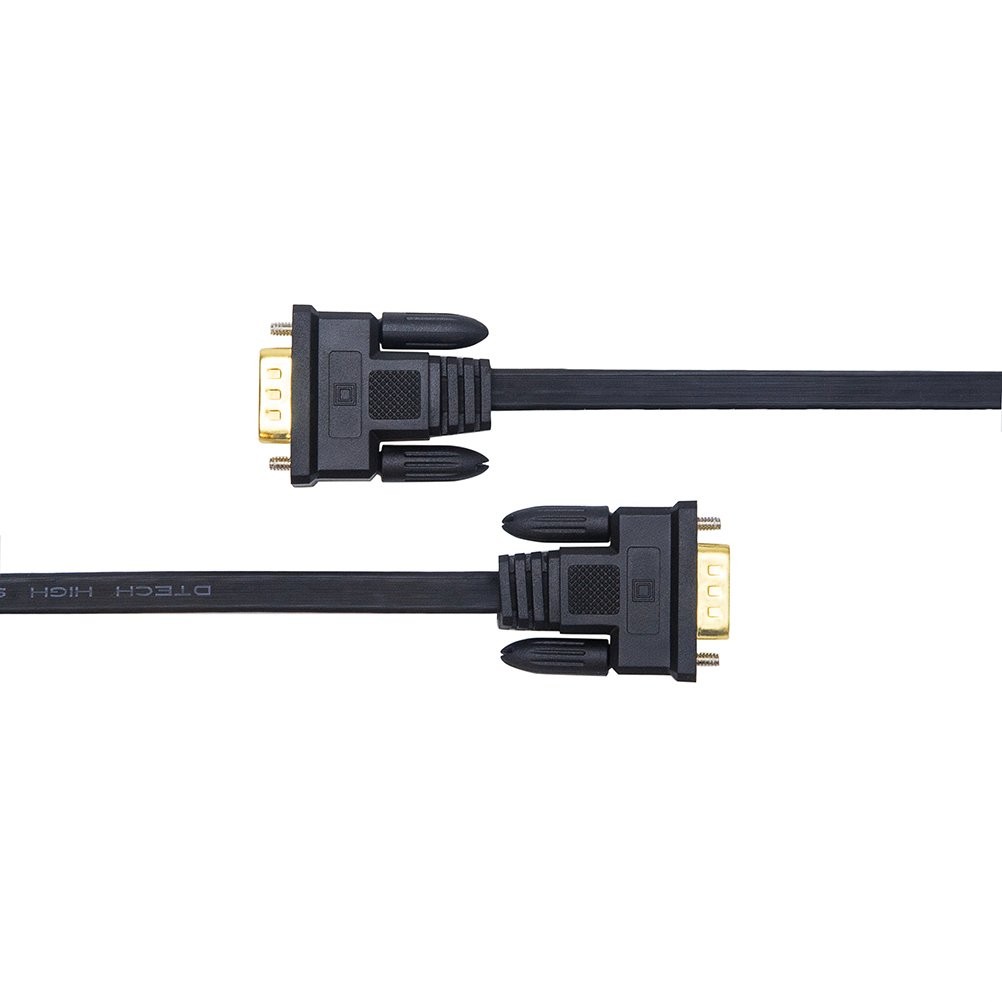 10m 32 FT Ultra Thin Flat Computer Monitor VGA Cable Male 15Pin SVGA Black
