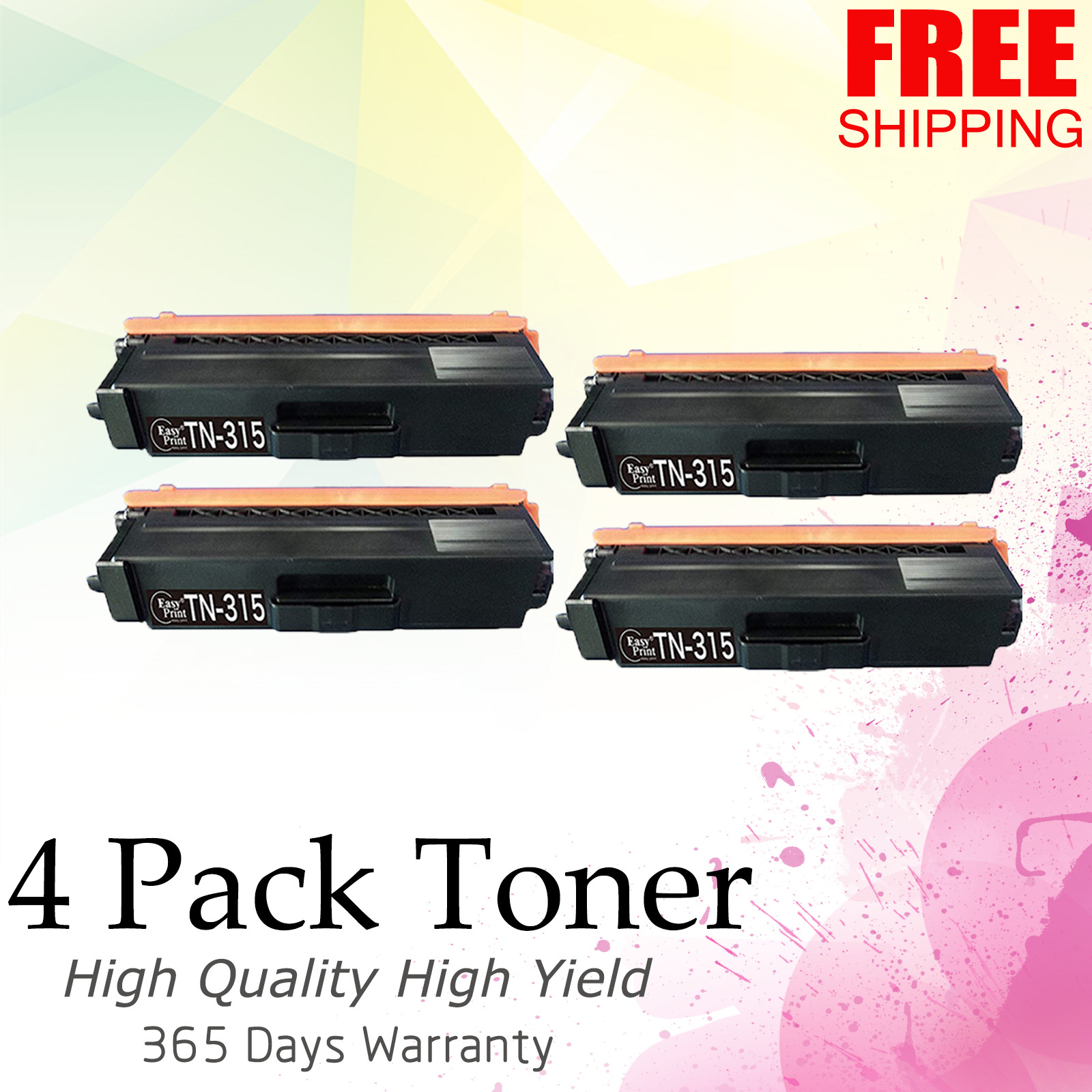 4 Black Toners for Brother Long Lasting Performance Best Value Package