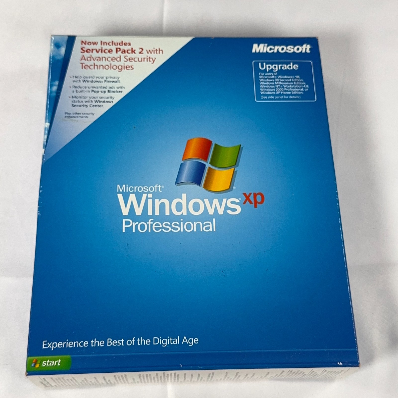 Microsoft Windows XP Professional Upgrade SP2 2002 Big Box CD Product Key CIB