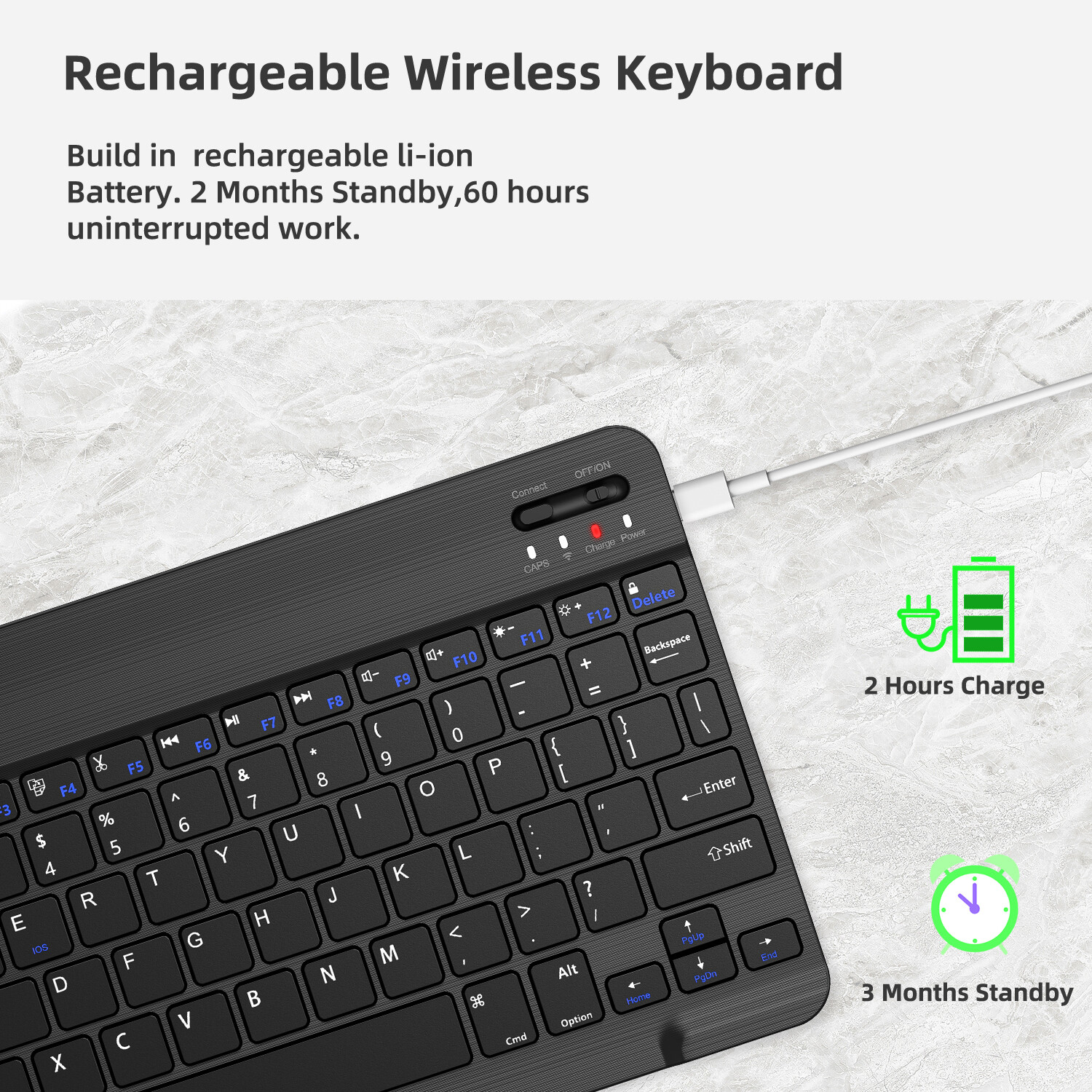 Wireless Bluetooth Keyboard and Mouse Set Rechargeable for iPad Laptop Mac PC US