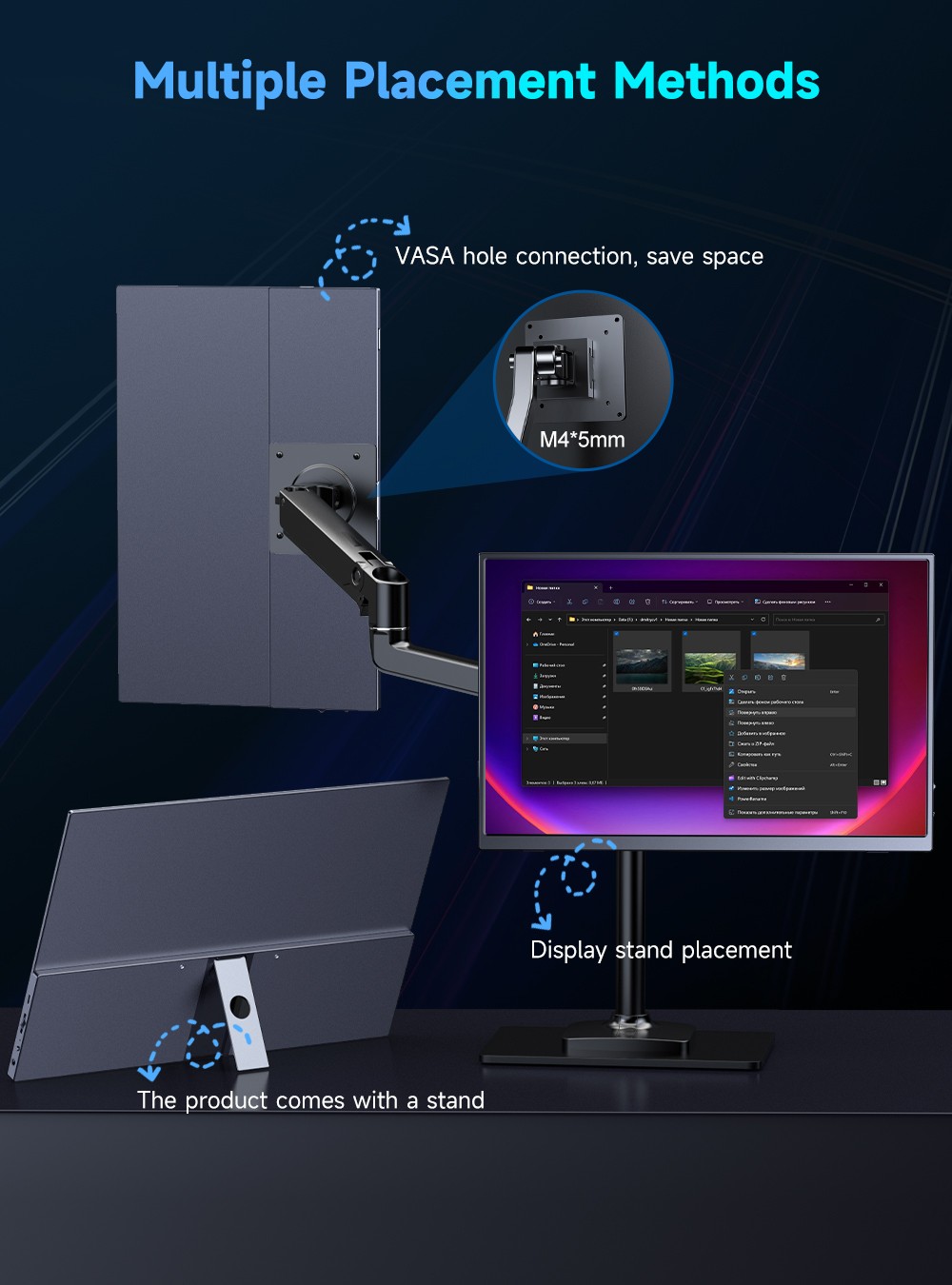 UPERFECT 13.4″ 4K 500 cd/m² Gaming Monitor PC Screen 100%sRGB UHD For DSLR PS PC