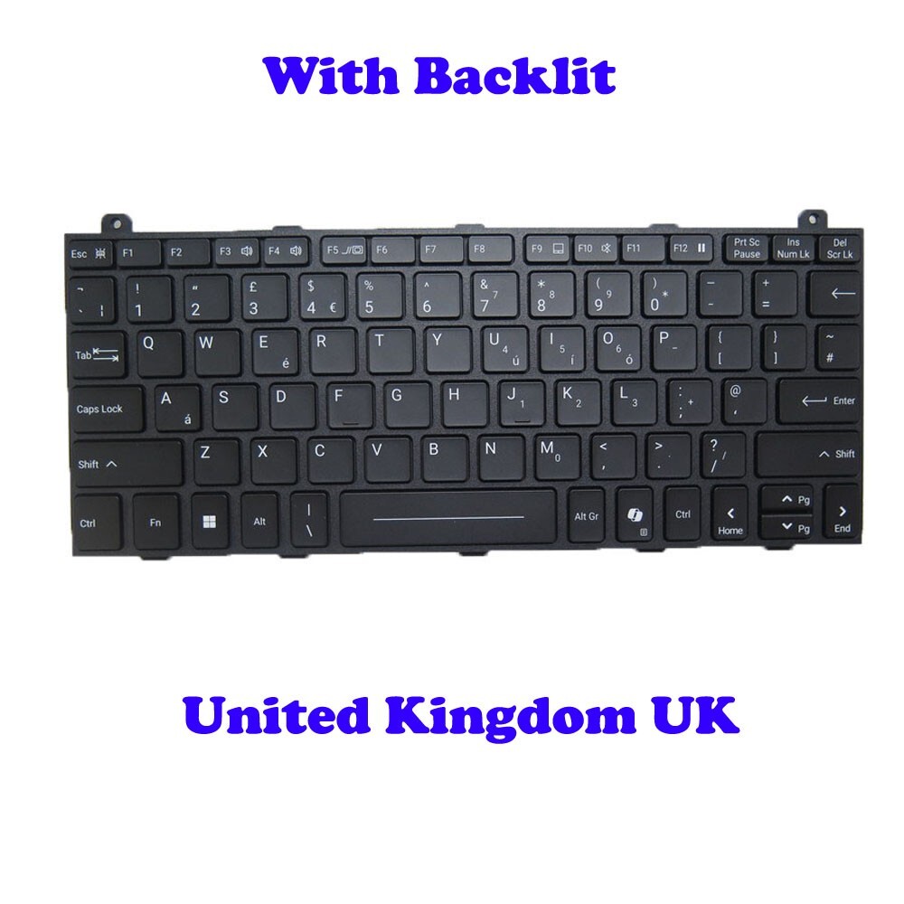 Backlit UK Keyboard For Getac K120 G3 United Kingdom UK With Black Frame New