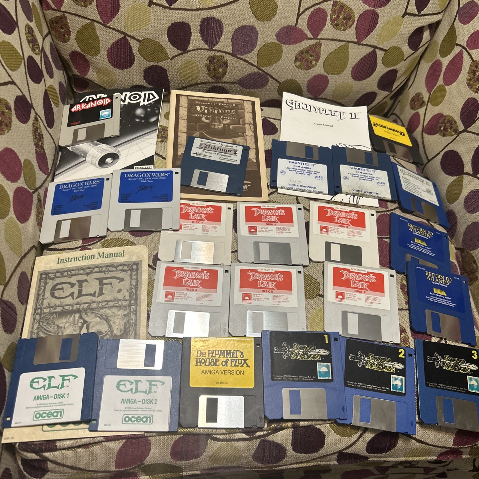 Commodore Amiga Huge Lot 21+ Great Games Floppy Disks Original Vintage Diskettes