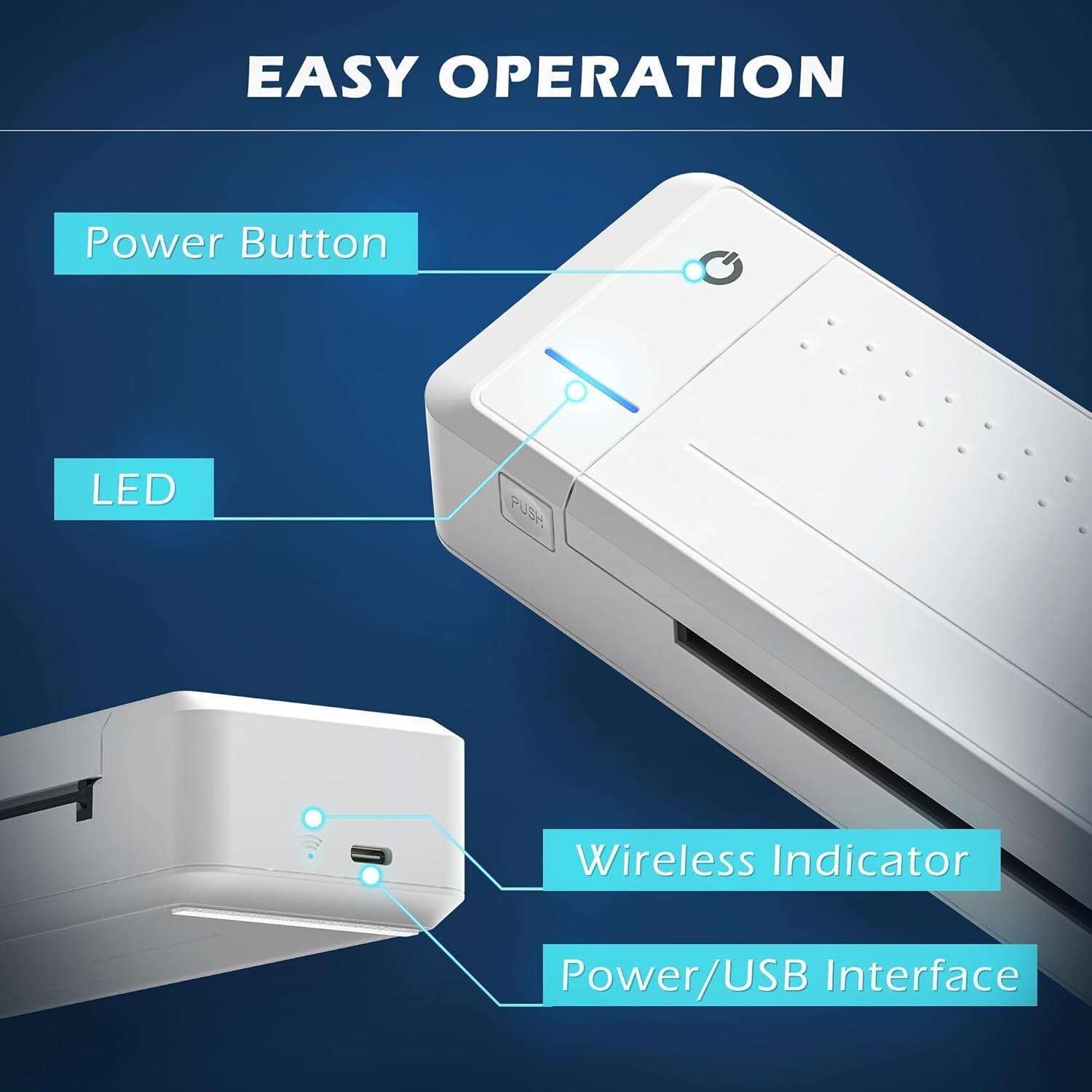 HPRT MT866 Portable Printer Wireless Travel Thermal Inkless Bluetooth Printer