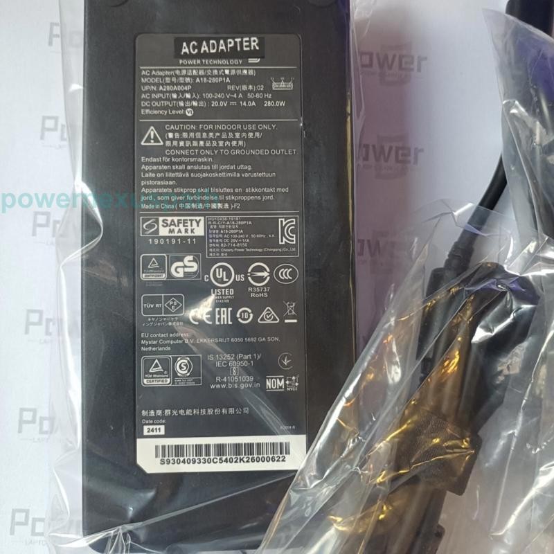 MSI Raider GE68HX GE78HX 13VG 13VF 14VGG 14VFG 280W 20V 14A AC Adapter Charger