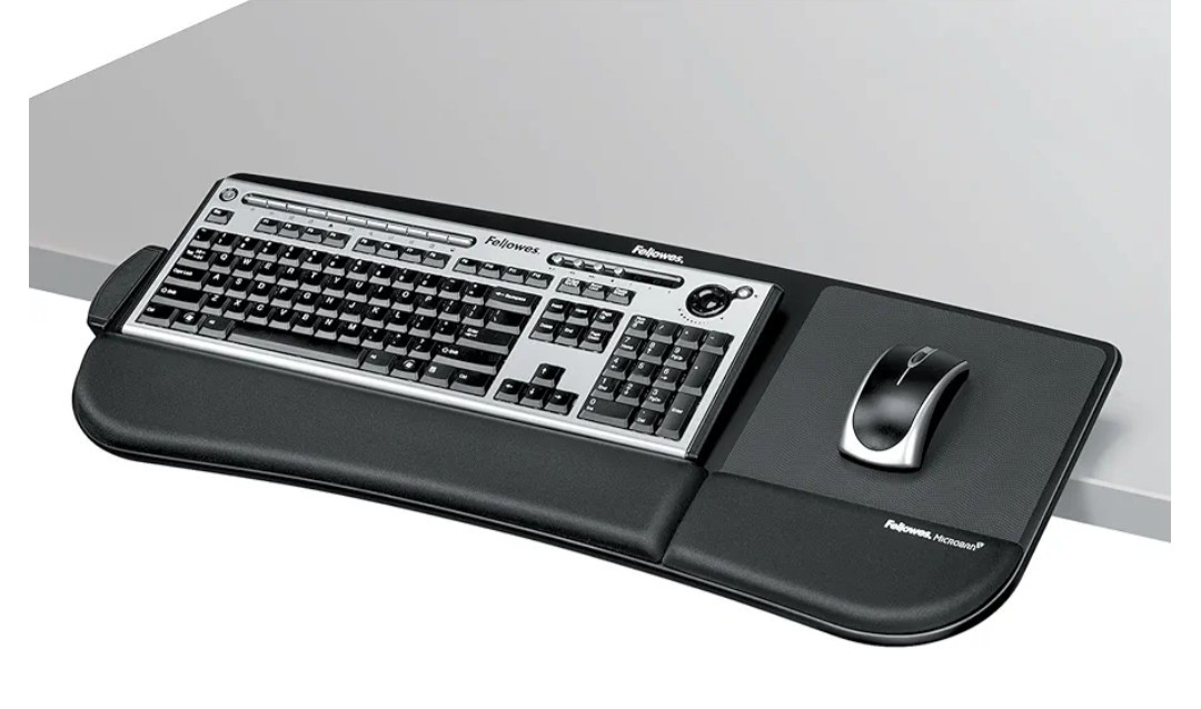 Fellowes Tilt ‘n Slide Keyboard Manager, (29.3″ W x 11.5″ D) – Black