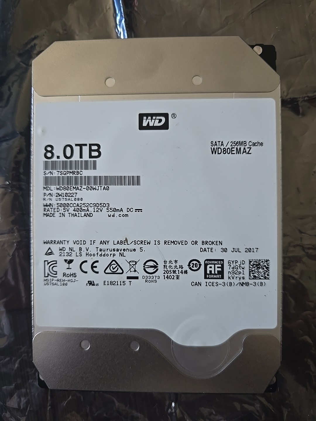 Western Digital WD80EMAZ-00WJTA0 8TB SATA 3.5” Hard Drive