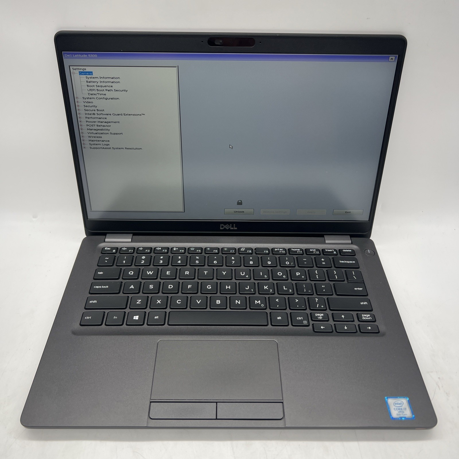 Dell Latitude 5300 13.3″ i7-8665U 1.9GHz 4GB RAM No Drive No OS BIOS Locked