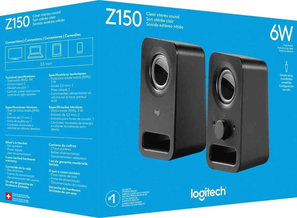Logitech Z150 Multimedia Speakers PC, Mac, Laptops (‎980-000802)
