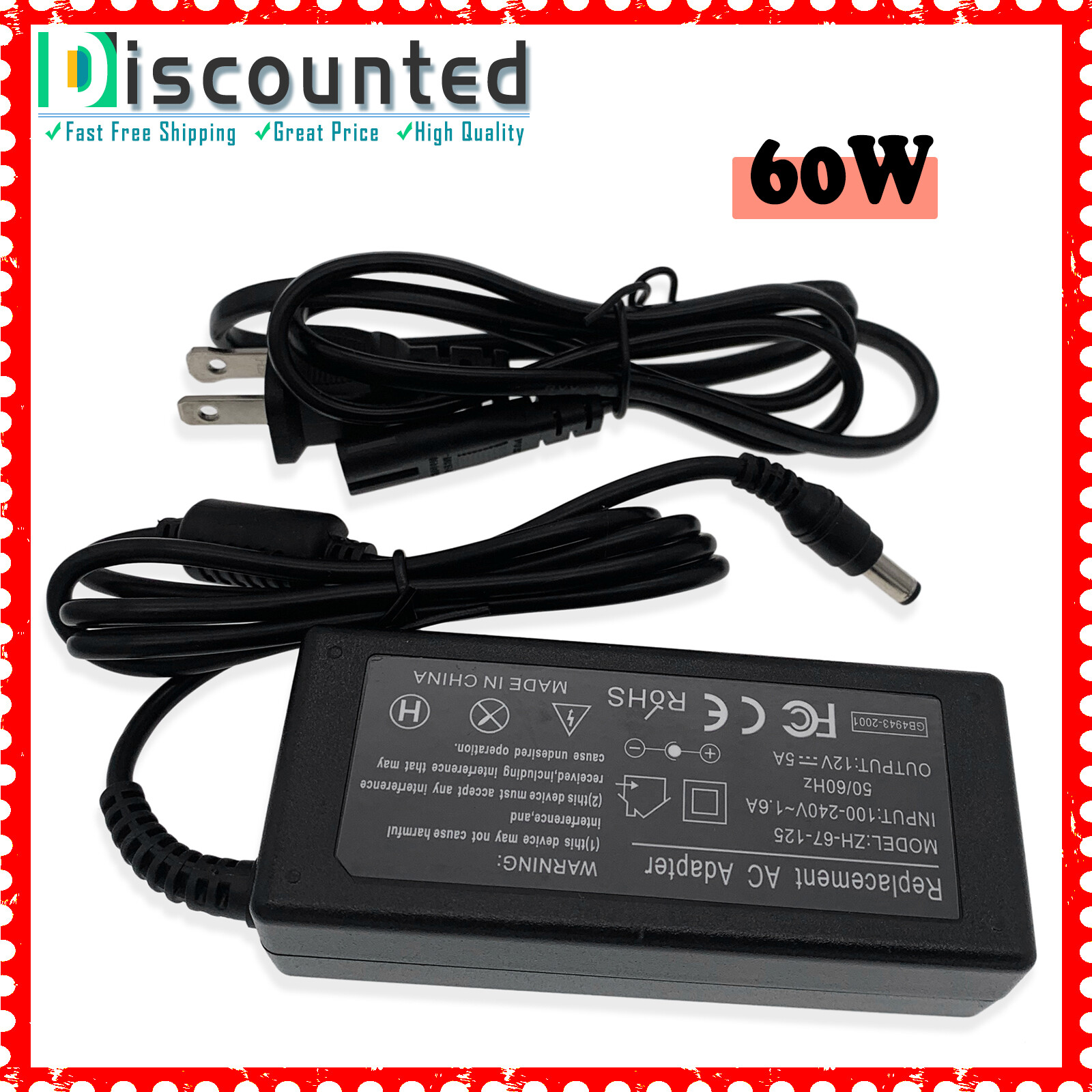 AC Adapter Power For Zebra Technologies ZQ510 ZQ500 ZQ520 QLN320 Mobile Printer