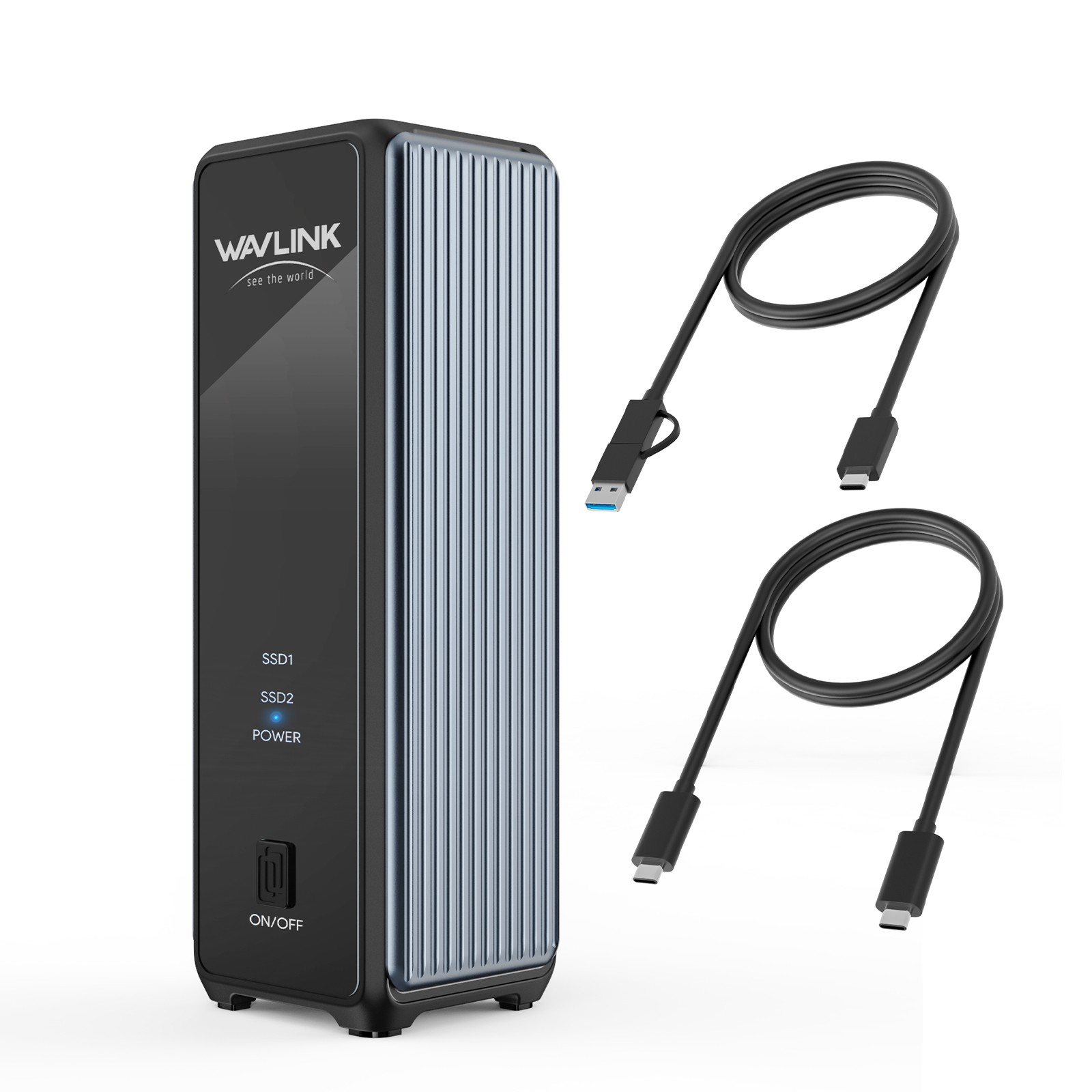 Dual M.2 NVMe SSD Enclosure 20/40 Gbps for NVMe M-Key/B+M-Key SSDs up to 2x 8TB