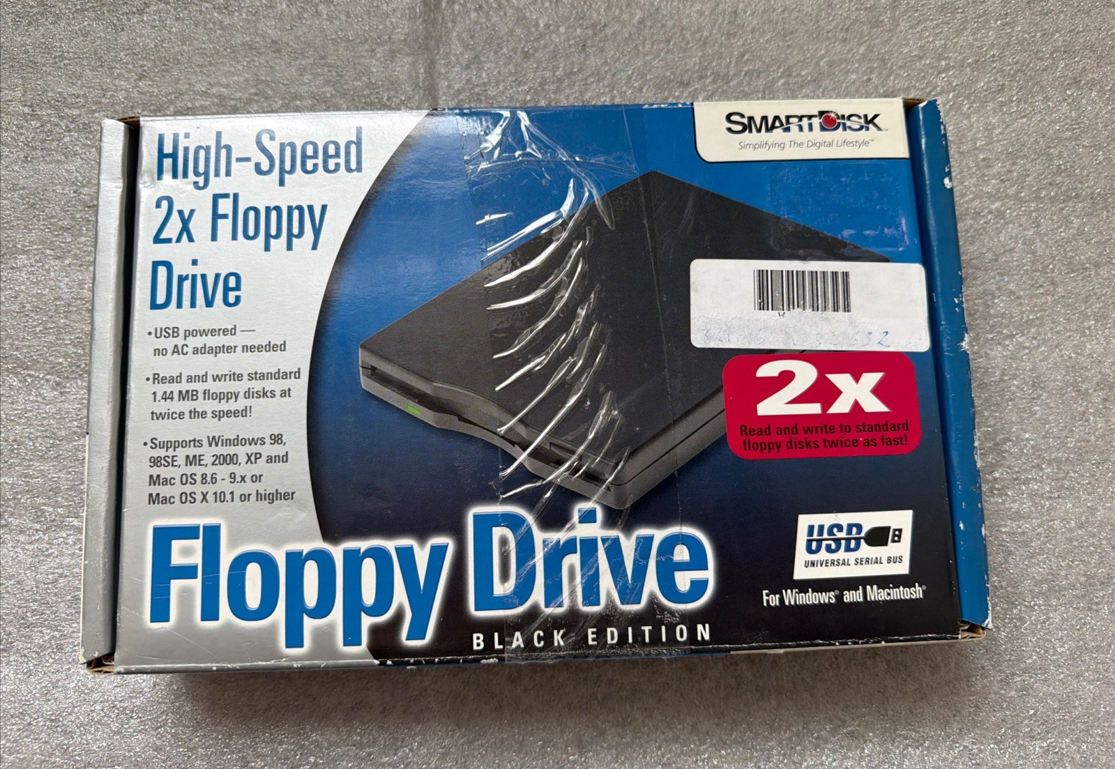 SmartDisk FDUSB-B2 External 3.5” Inch USB Floppy Drive, New In Open Box