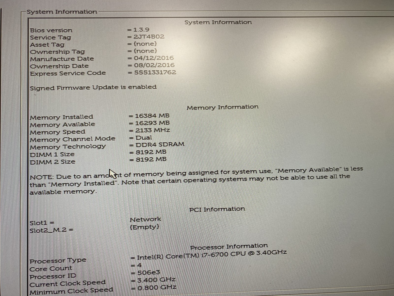 Dell OptiPlex 7440 AIO 23″ Core i7-6700 3.4GHz 16GB RAM 500GB HDD NO OS Good