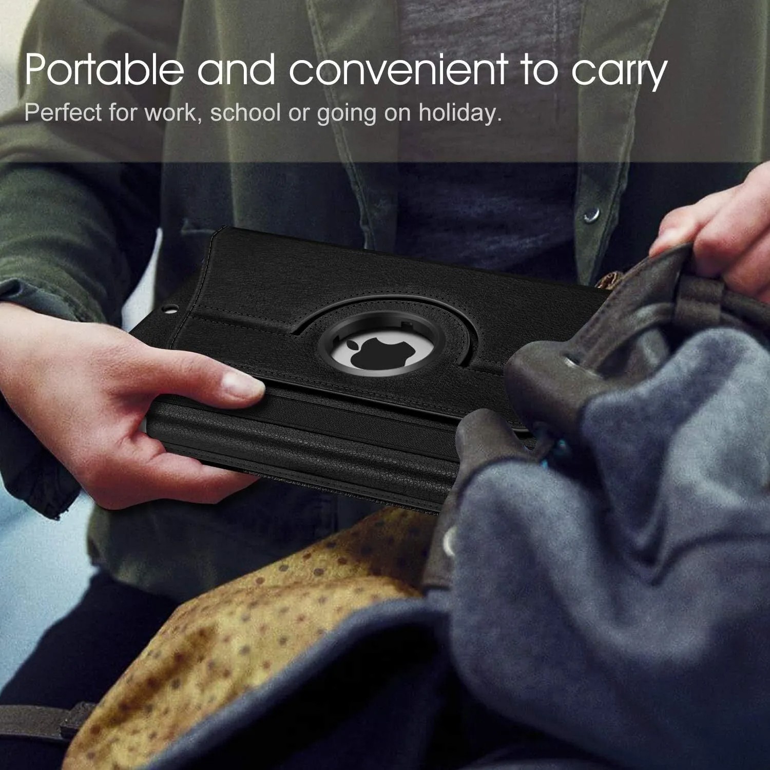 For Apple iPad 7th 8th 9th 10.2″ Case 360 Degrees Rotating PU Leather Cover