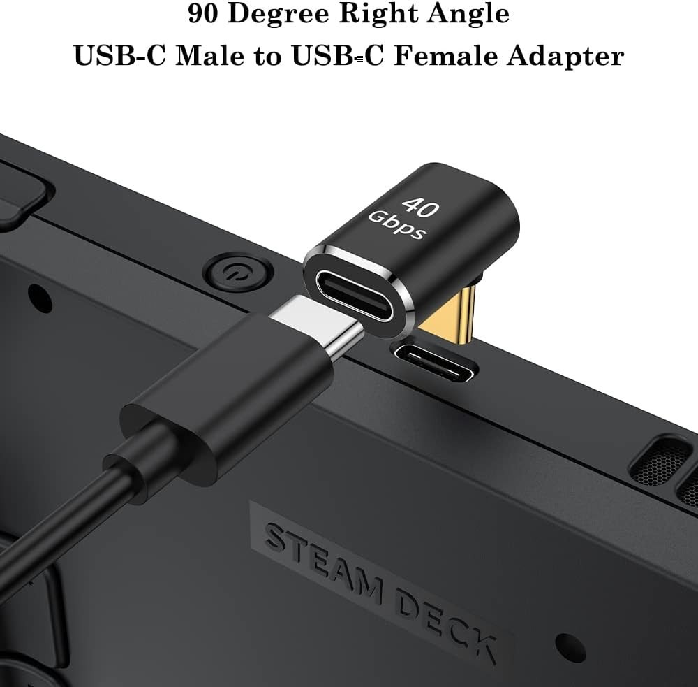 USB C 90 Degree Adapter, Right Angle L Shape USB Type C Male to Female 2 Pack